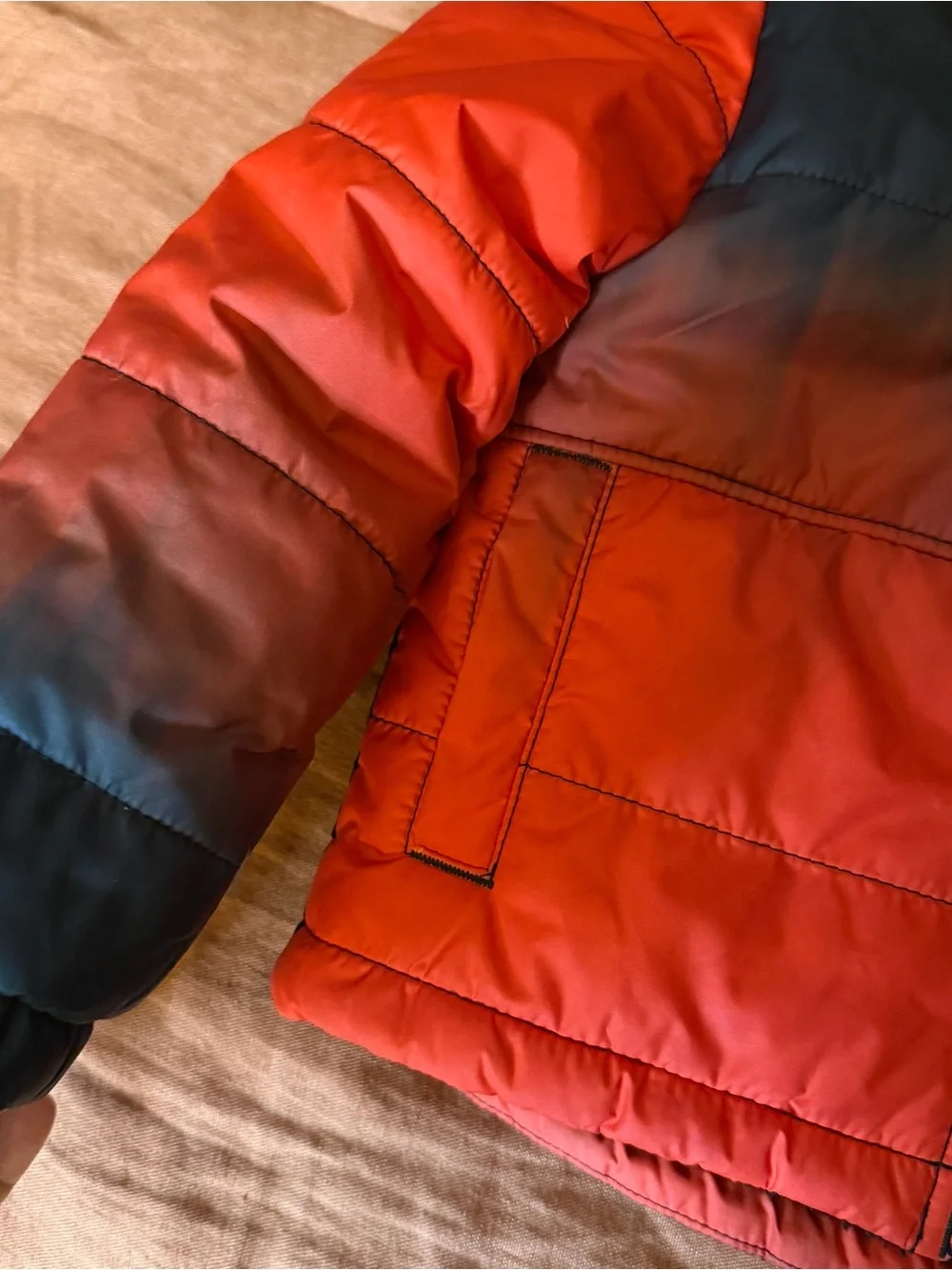 The North Face | Red and Black Hooded Kids Puffer reversible